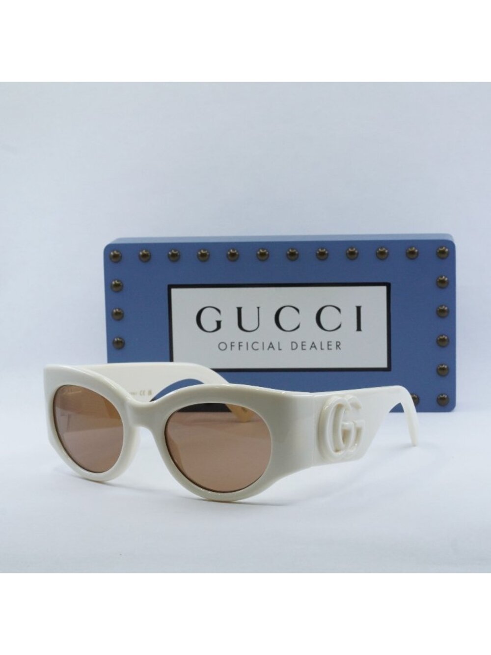Gucci GG1544S 004 Cat Eye Sunglasses – Ivory\ Brown